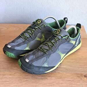Merrell Road Glove Men's 9.5 Black Lime Zest Barefoot Running Shoes Minimalist